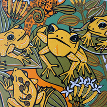 Load image into Gallery viewer, Phyllobates terribilis dart frog woodcut