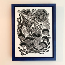Load image into Gallery viewer, Framed Flying Squirrel Woodcut
