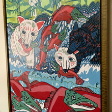 Load image into Gallery viewer, Pre-order Spirit Bear woodcut framed
