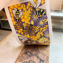 Load image into Gallery viewer, LAST ONE Aster and Goldenrod original woodcut
