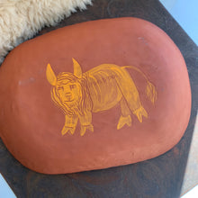 Load image into Gallery viewer, Bison and blue butterfly platter
