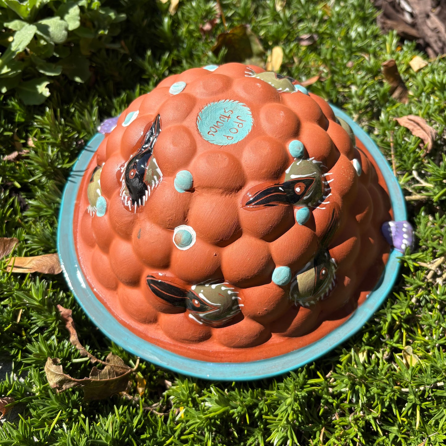 Cedar waxwing serving bowl