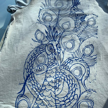 Load image into Gallery viewer, Slate color handprinted peacock shirt, December Pre-order
