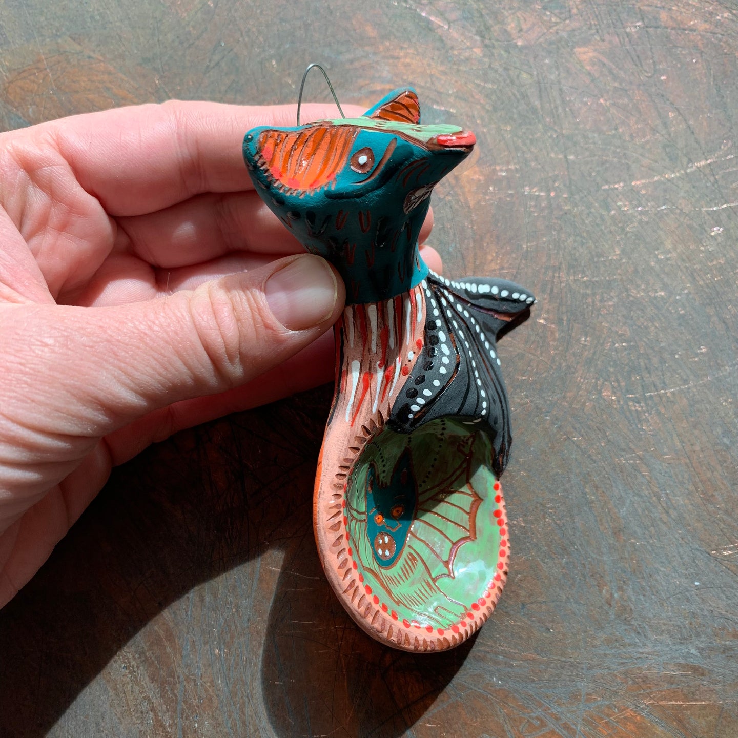 Bat ceramic spoon