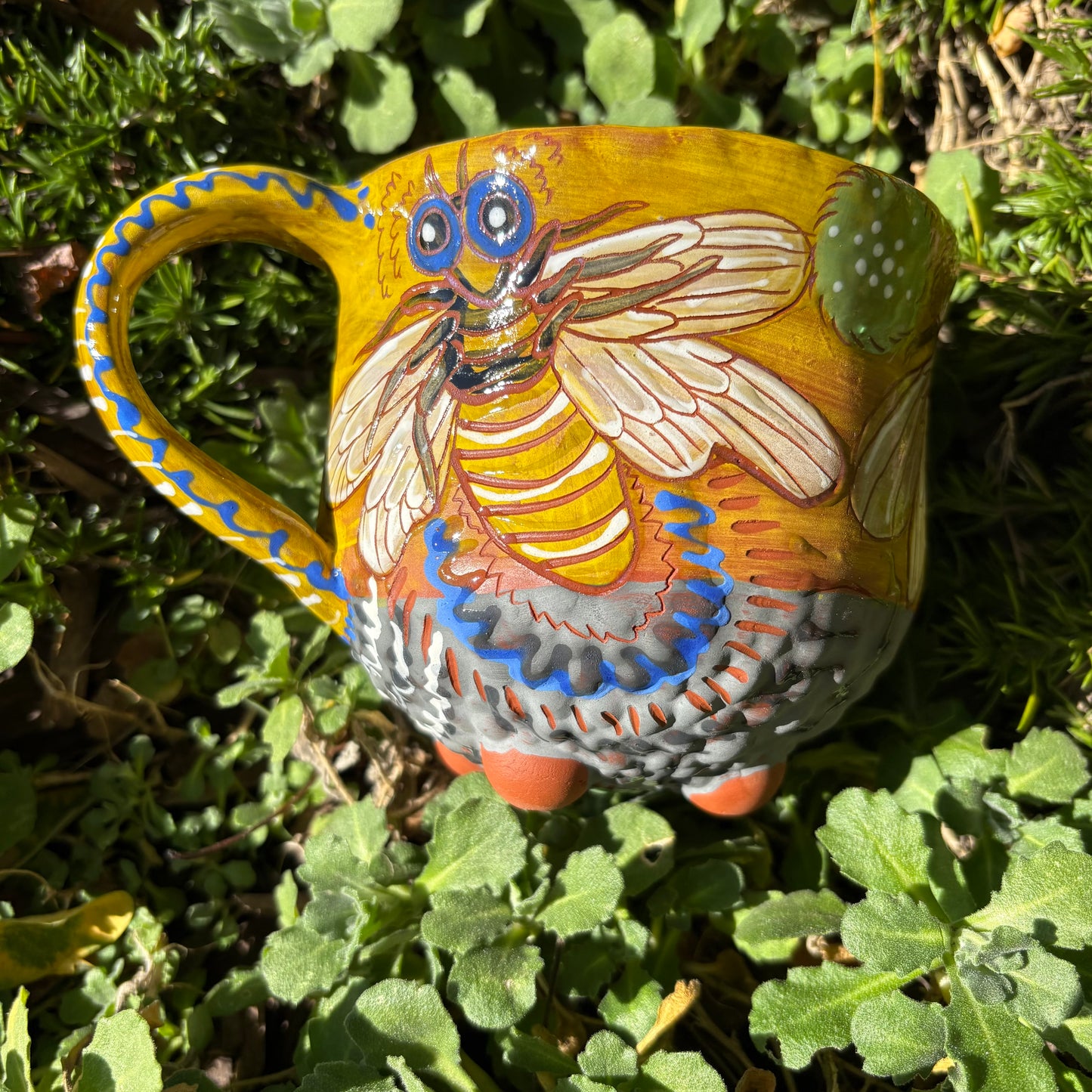 Yellow firefly mug