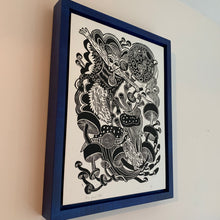 Load image into Gallery viewer, Framed Flying Squirrel Woodcut
