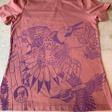 Load image into Gallery viewer, Handprinted northern flicker shirt, December Pre-Order
