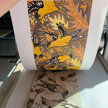 Load image into Gallery viewer, Goldfinch and Cardoon original woodcut
