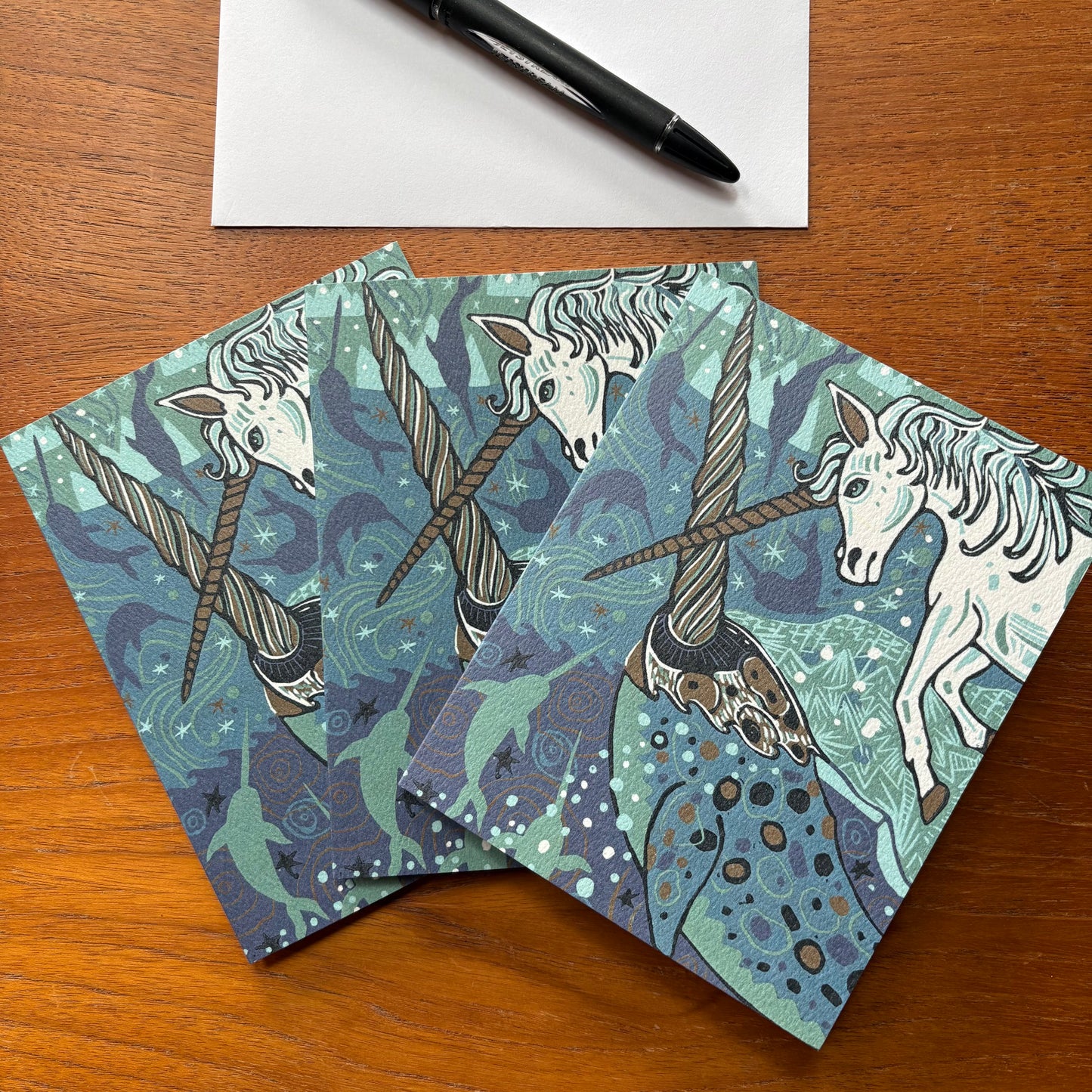 Unicorn and Narwhal Card 3 pack