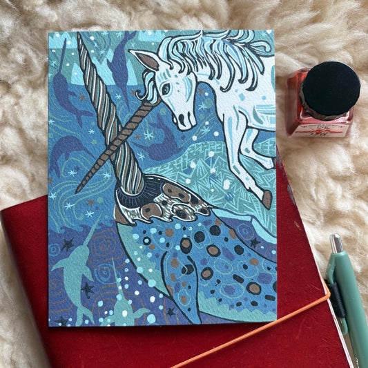 Unicorn and Narwhal Card 3 pack