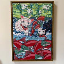 Load image into Gallery viewer, Pre-order Spirit Bear woodcut framed
