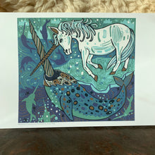 Load image into Gallery viewer, 11x17” reproduction of a Unicorn and Narwhal
