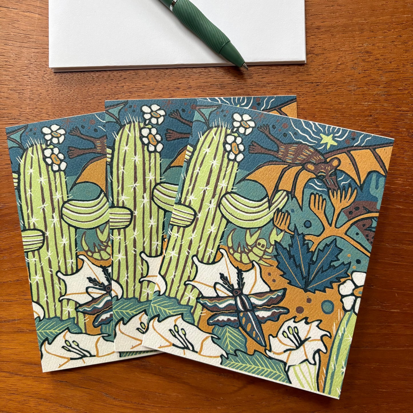 Cactus Bat Card 3 pack