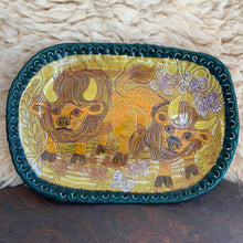 Load image into Gallery viewer, Bison and blue butterfly platter
