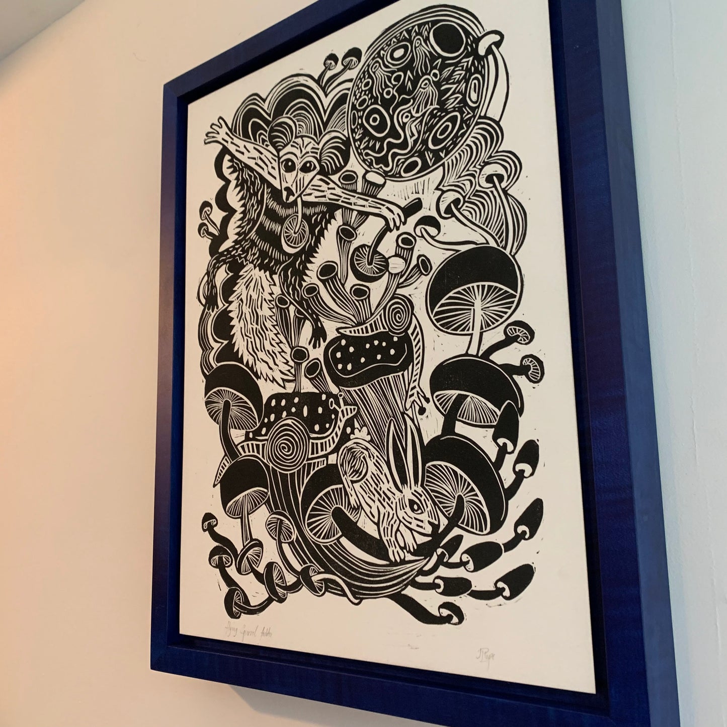 Pre-order Framed Flying Squirrel Woodcut