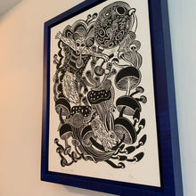 Load image into Gallery viewer, Framed Flying Squirrel Woodcut
