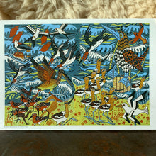 Load image into Gallery viewer, 11x17” reproduction of Beach and birds and biomimicry
