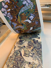 Load image into Gallery viewer, American Bison and Karner Blue Butterfly and Lupine orignal woodcut
