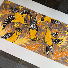 Load image into Gallery viewer, Goldfinch and Cardoon original woodcut
