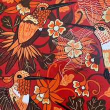 Load image into Gallery viewer, Large Hummingbird and spiderweb original woodcut
