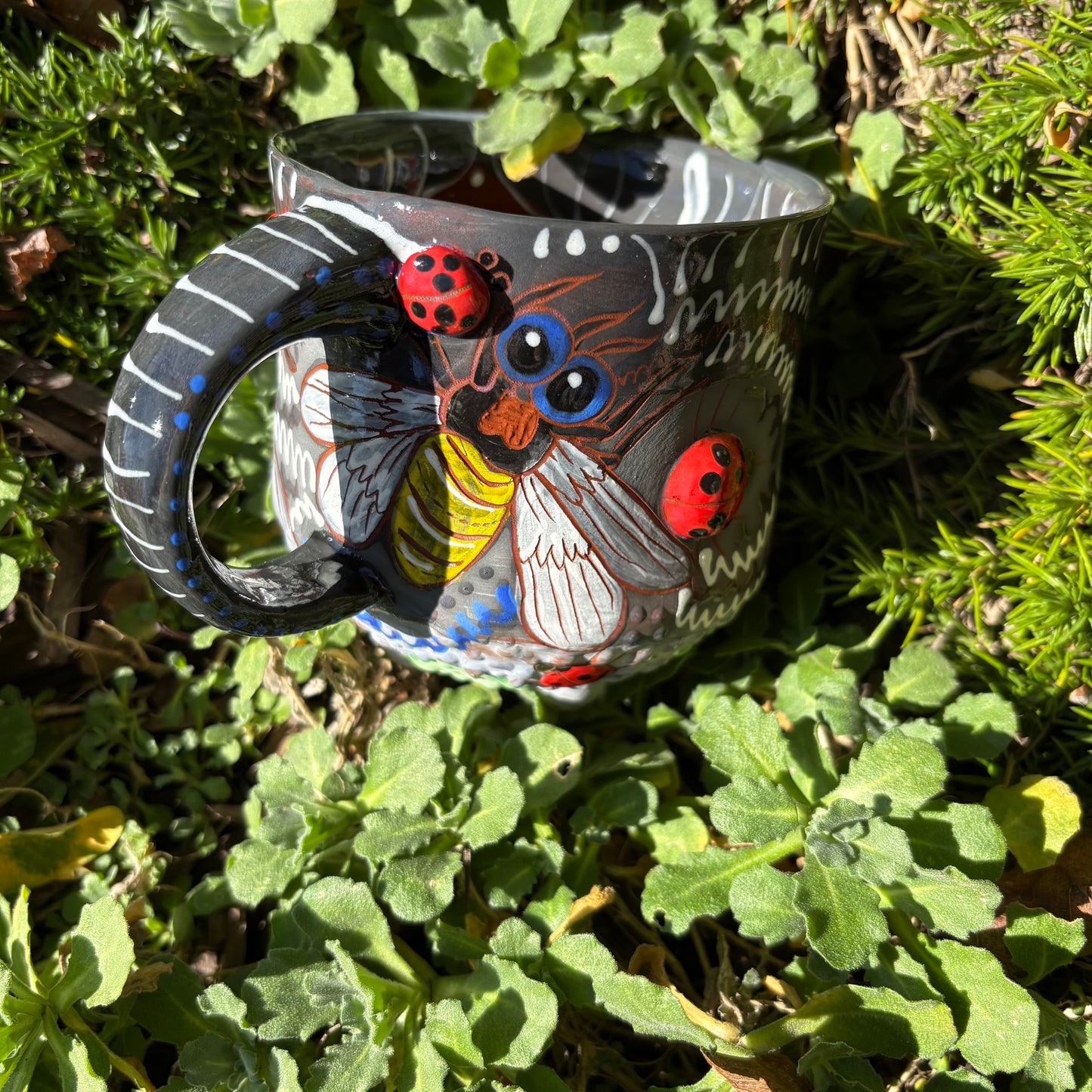 Firefly and ladybug mug