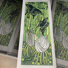 Load image into Gallery viewer, ONLY 1 framed and 1 unframed left Fennel and Blackswallowtail original woodcut
