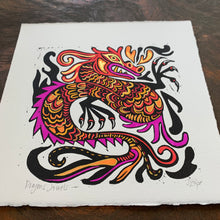 Load image into Gallery viewer, Dragon Linocut
