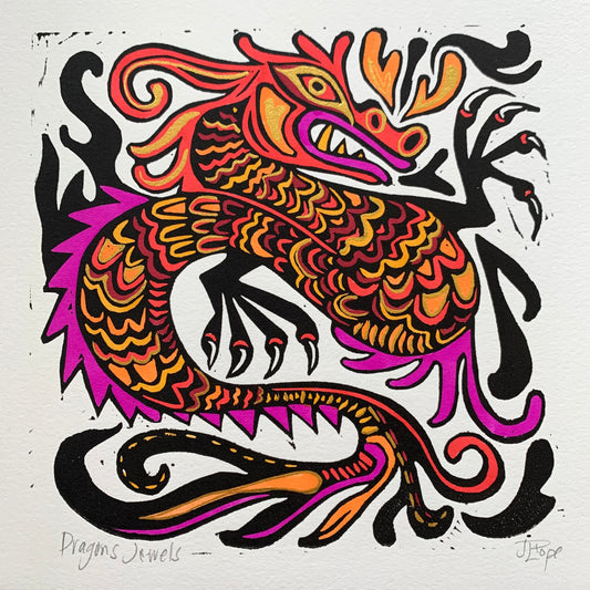 Dragon Linocut