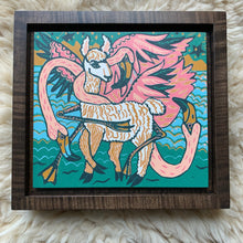 Load image into Gallery viewer, Pre-order Flamingo framed in black
