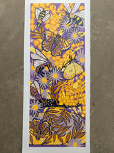 Load image into Gallery viewer, LAST ONE Aster and Goldenrod original woodcut
