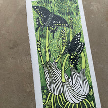 Load image into Gallery viewer, ONLY 1 framed and 1 unframed left Fennel and Blackswallowtail original woodcut
