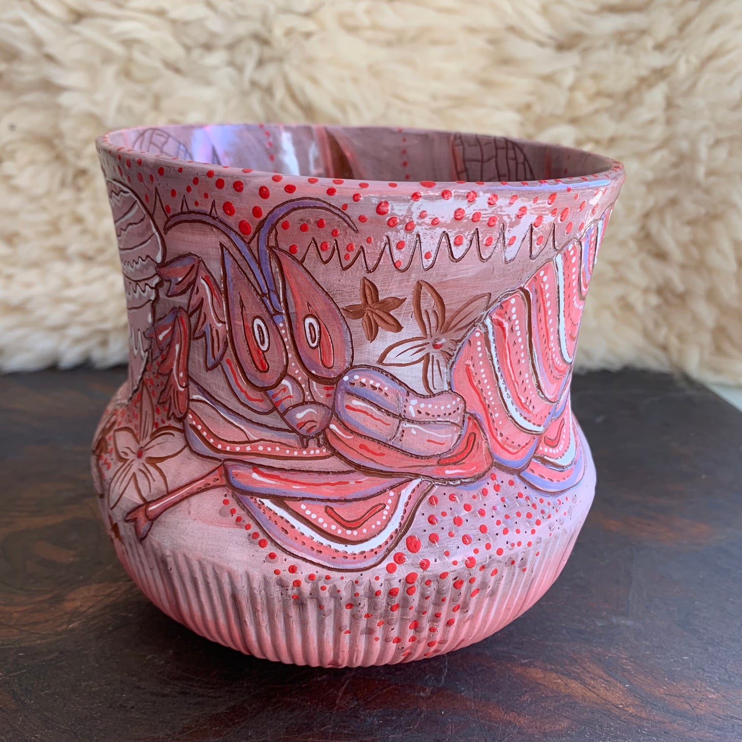 Orchid mantis vase/utensil holder