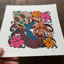 Load image into Gallery viewer, Octopus and octoperson Linocut
