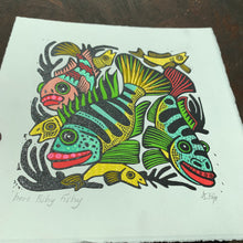 Load image into Gallery viewer, Cichlid inspired Linocut

