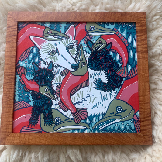 LAST CALL spirit bear framed in nutmeg