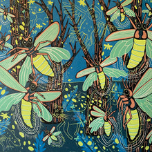 Load image into Gallery viewer, Lightning Bug original woodcut
