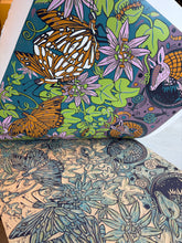 Load image into Gallery viewer, Passionflower and Gulf fritillary original Woodcut
