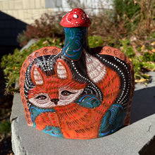 Load image into Gallery viewer, Fox bottle with mushroom stopper
