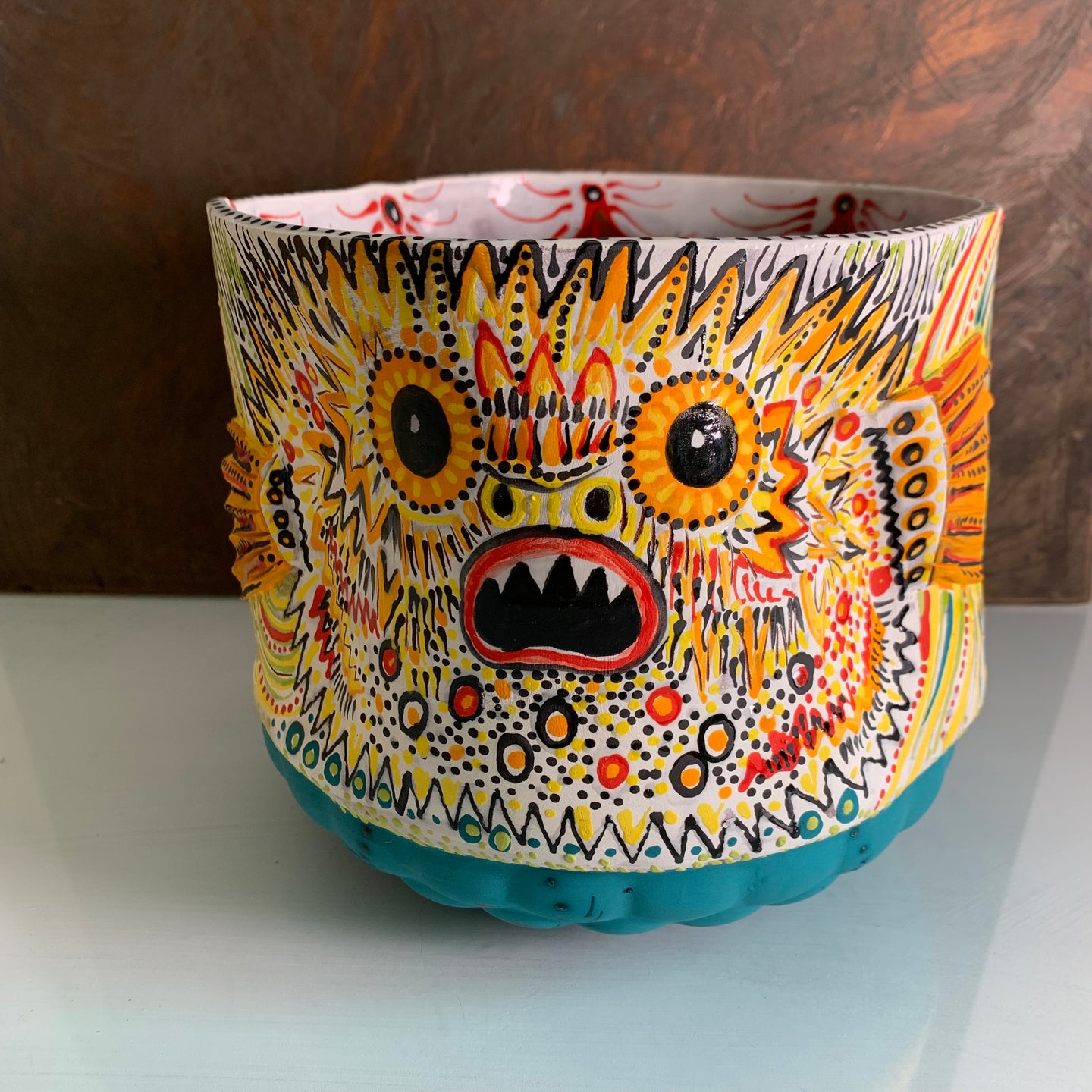Pufferfish planter or vase