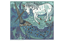 Load image into Gallery viewer, 11x17” reproduction of a Unicorn and Narwhal
