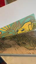 Load and play video in Gallery viewer, Phyllobates terribilis dart frog woodcut
