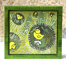 Load image into Gallery viewer, Pre-order Jellyfish and Rubber Duck woodcut framed
