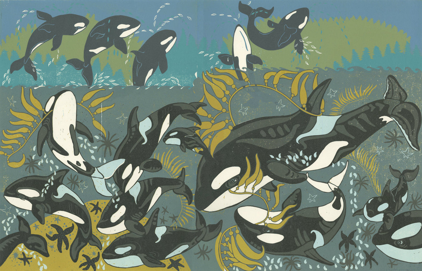 Orca Woodcut LAST ONE