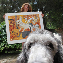 Load image into Gallery viewer, Dog Park Woodcut
