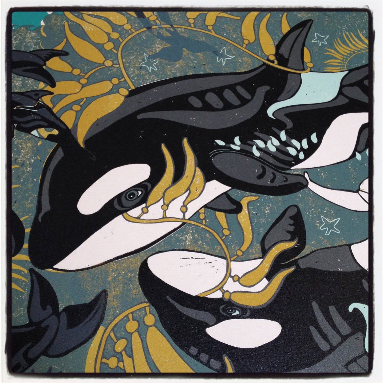 Orca Woodcut LAST ONE
