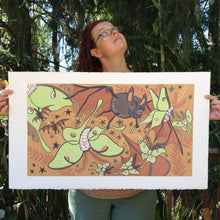 Load image into Gallery viewer, Luna Moth and Bat Framed in Black
