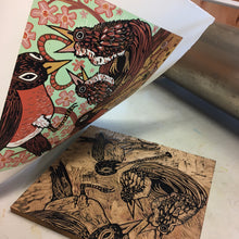 Load image into Gallery viewer, Robin Woodcut
