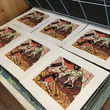 Load image into Gallery viewer, Robin Woodcut
