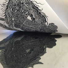Load image into Gallery viewer, Poodle Woodcut black and white
