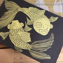 Load image into Gallery viewer, Goldfish Woodcut
